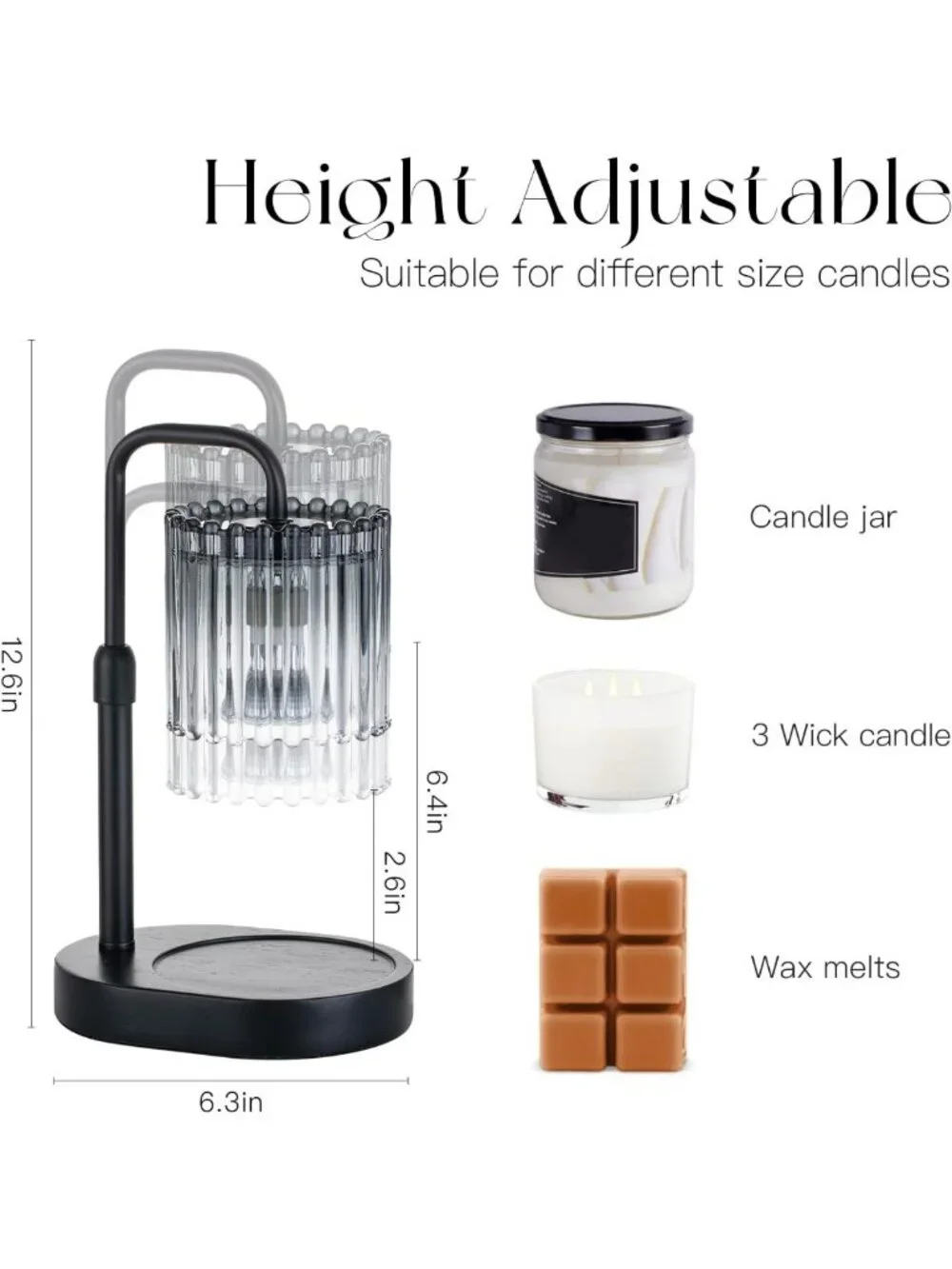 Adjustable Candle Warmer Lamp with Timer - Dimmable Wax Melt Heater for Home